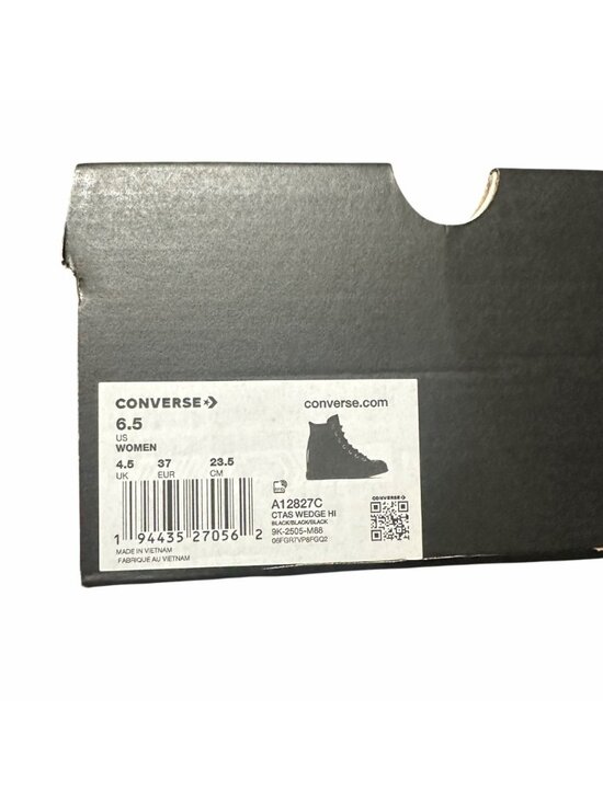 ✨Converse Chuck Taylor Wedge Platform Leather Sz 6.5 Women's Shoes Black A12827C - Picture 8 of 9